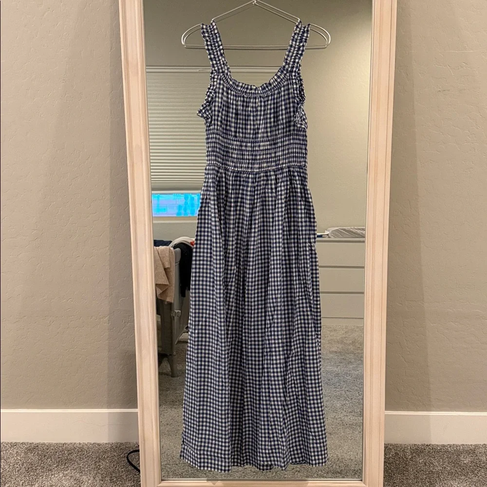 Doen Emmaretta Dress in blue gingham size M - Picture 2 of 4